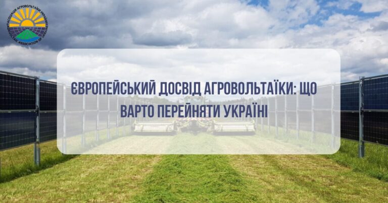 Європейський досвід агровольтаїки: що варто перейняти Україні