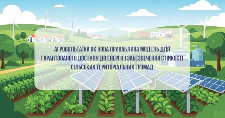 Агровольтаїка як нова приваблива модель для гарантованого доступу до енергії і забезпечення стійкості сільських територіальних громад